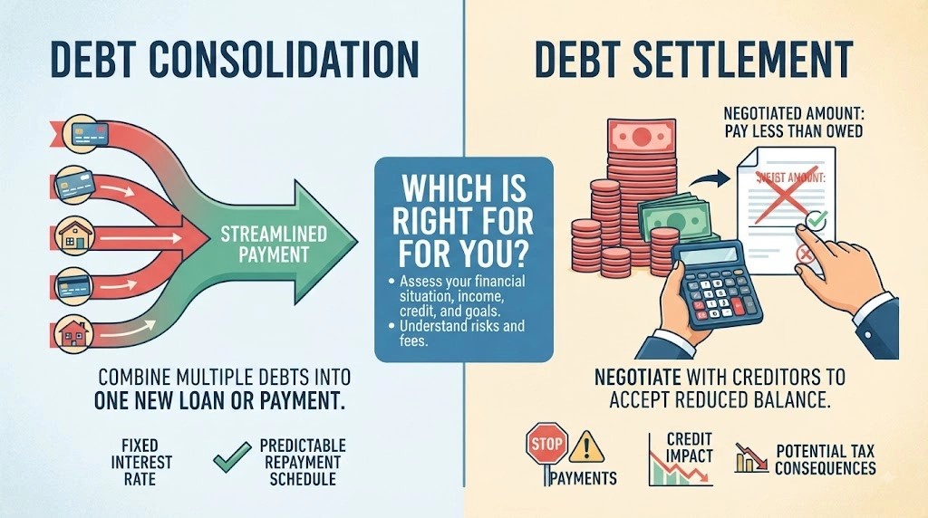Debt Consolidation vs. Debt Settlement What's the Difference